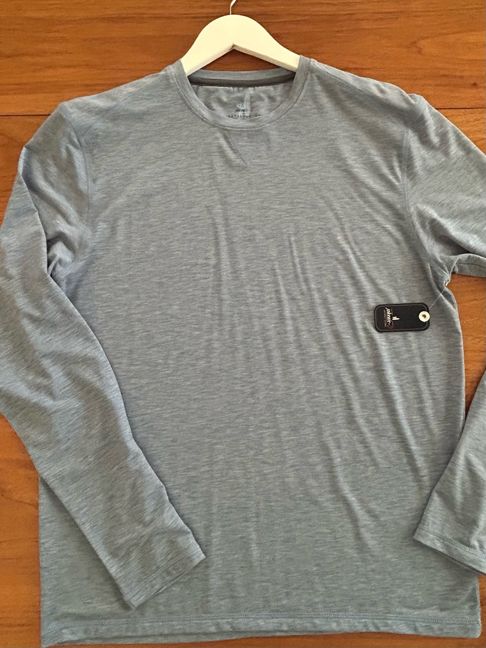 johnnie-O Men's Long Sleeve Crewneck - Heather blue/grey Featherweight